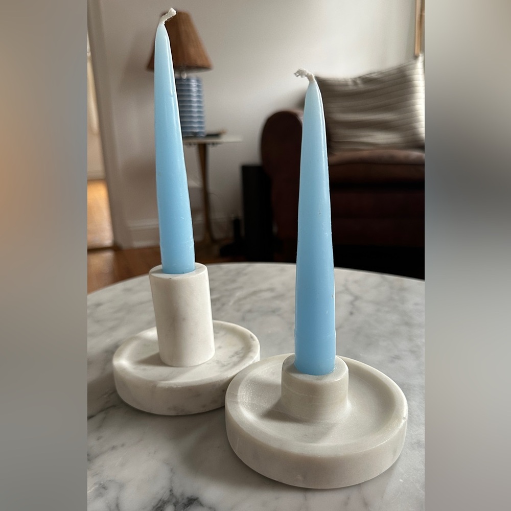 2 Marble Candle Holders!